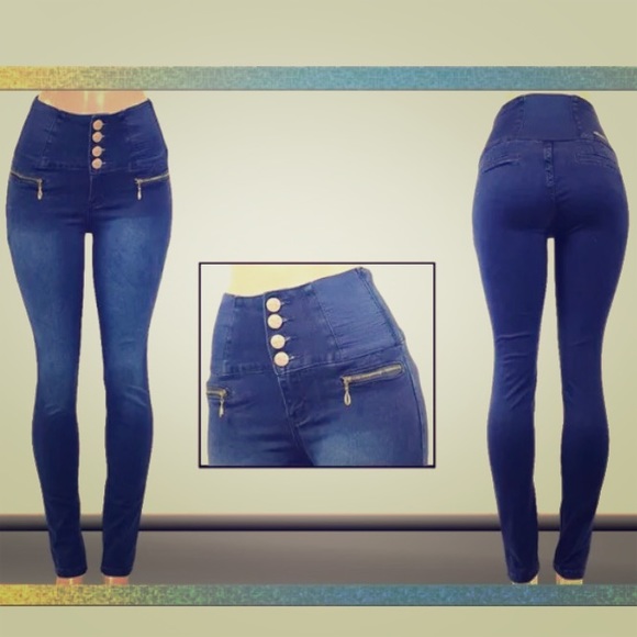 high waisted colombian jeans